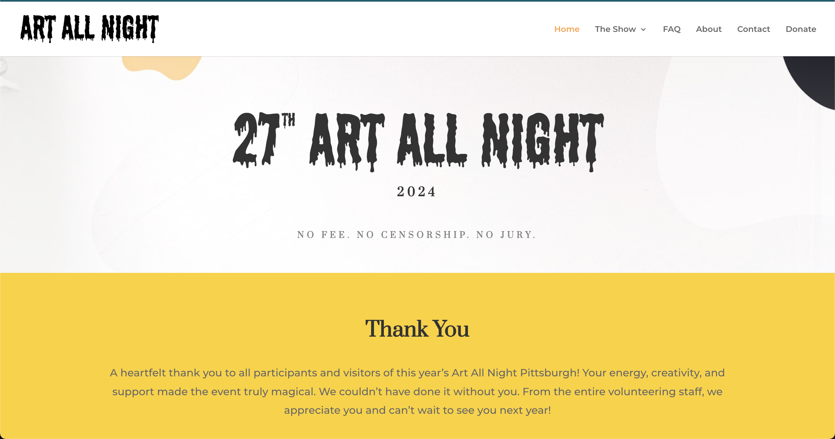 Art All Night Homepage