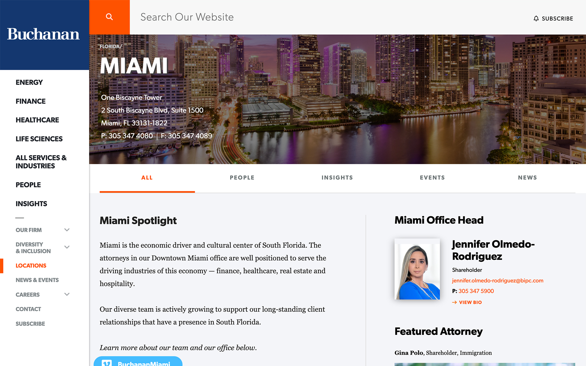 Miami Location Page Example